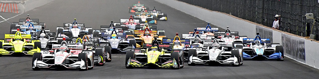 indy cars racing to through the start line Virginia Beach