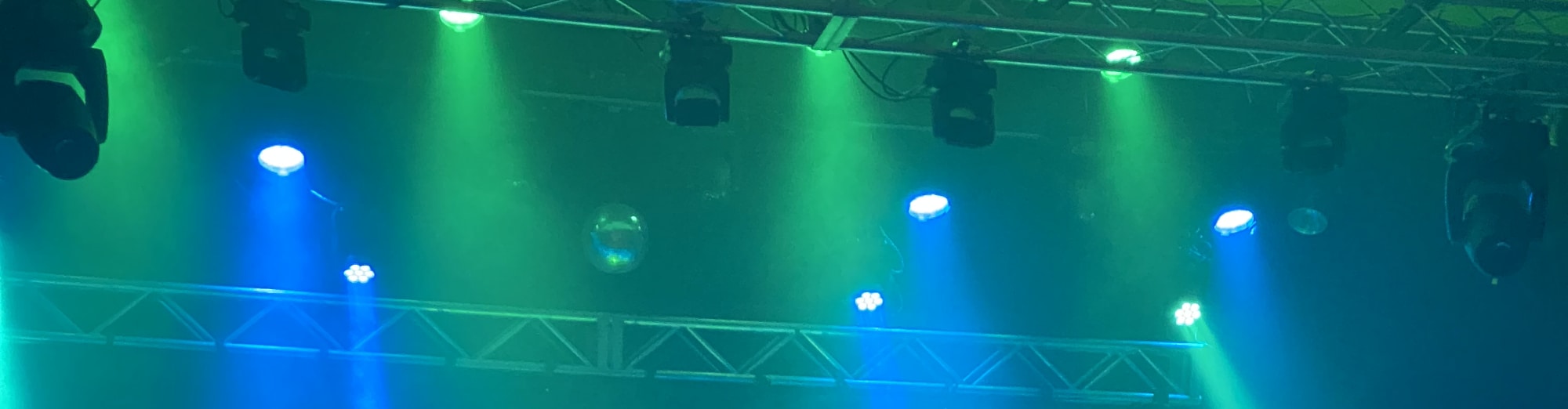 blue and green theater stage lights Virginia Beach